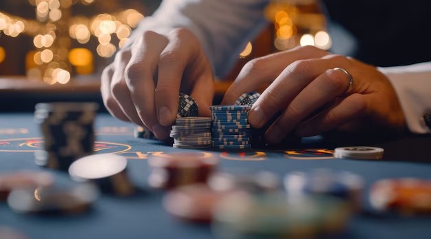 Three Card Poker live dealer table on simpan